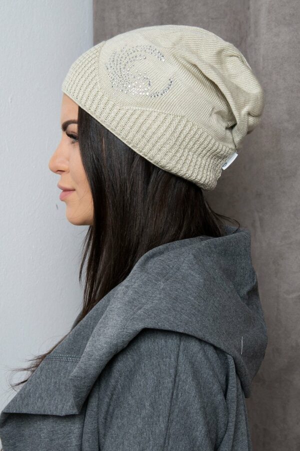 Beige cap with zircons - Image 2