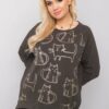 BROWN BLOUSE WITH CATS