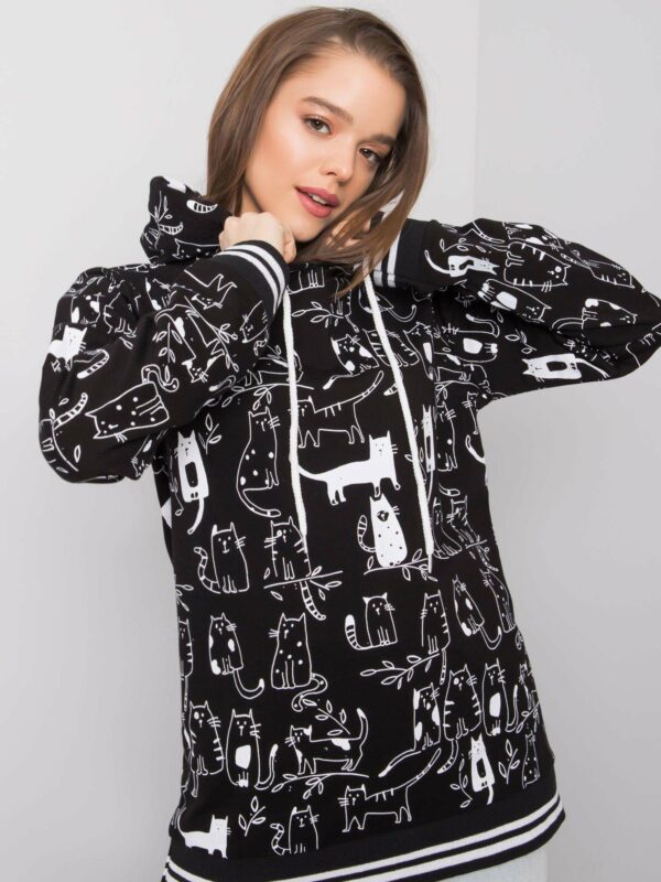 Black sweatshirt with cats