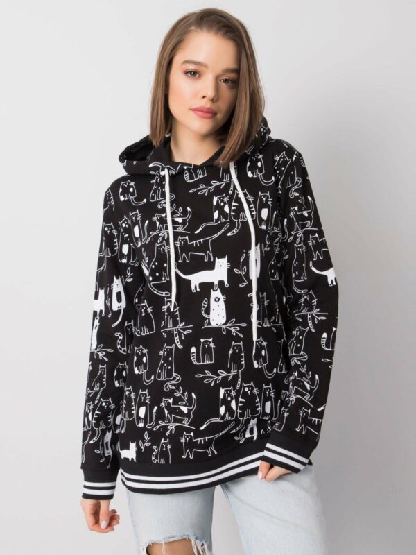 Black sweatshirt with cats - Image 2