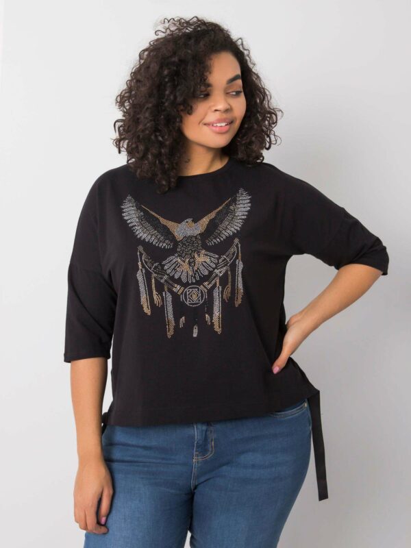 Black blouse with an eagle