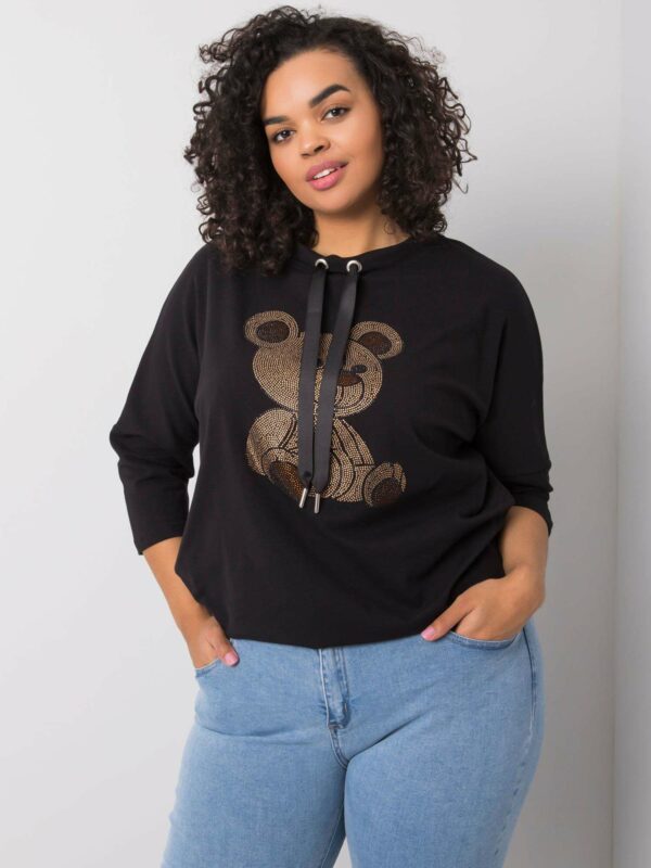Black blouse with a Teddy BEAR