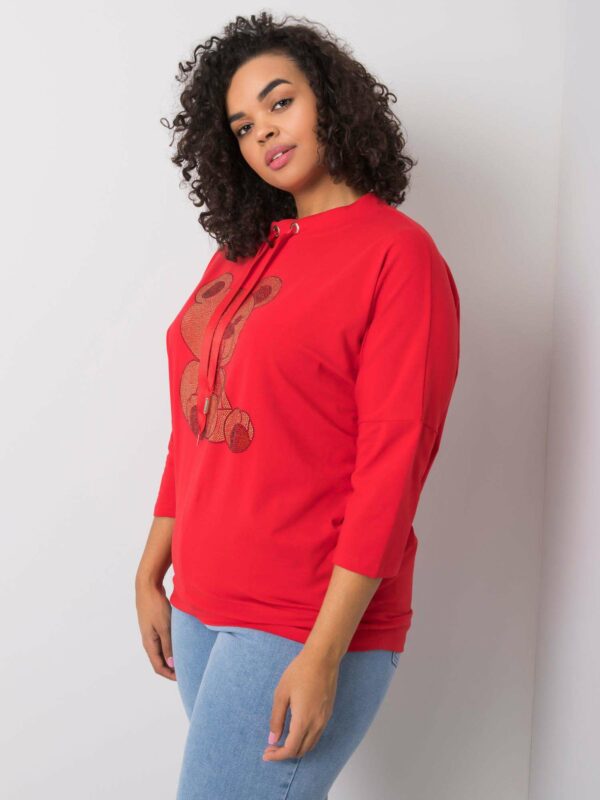 Red blouse with a Teddy Bear - Image 2