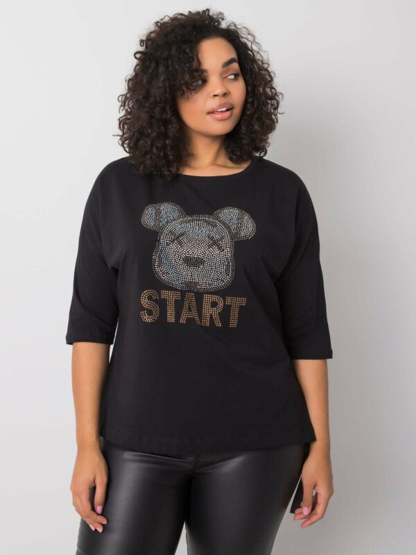 Black blouse with a Teddy BEAR