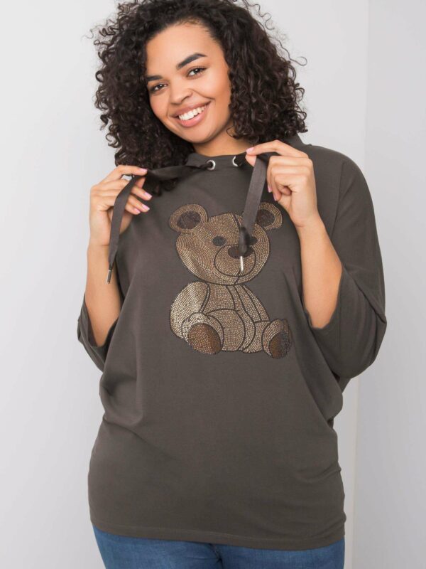 Brown blouse with a teddy bear